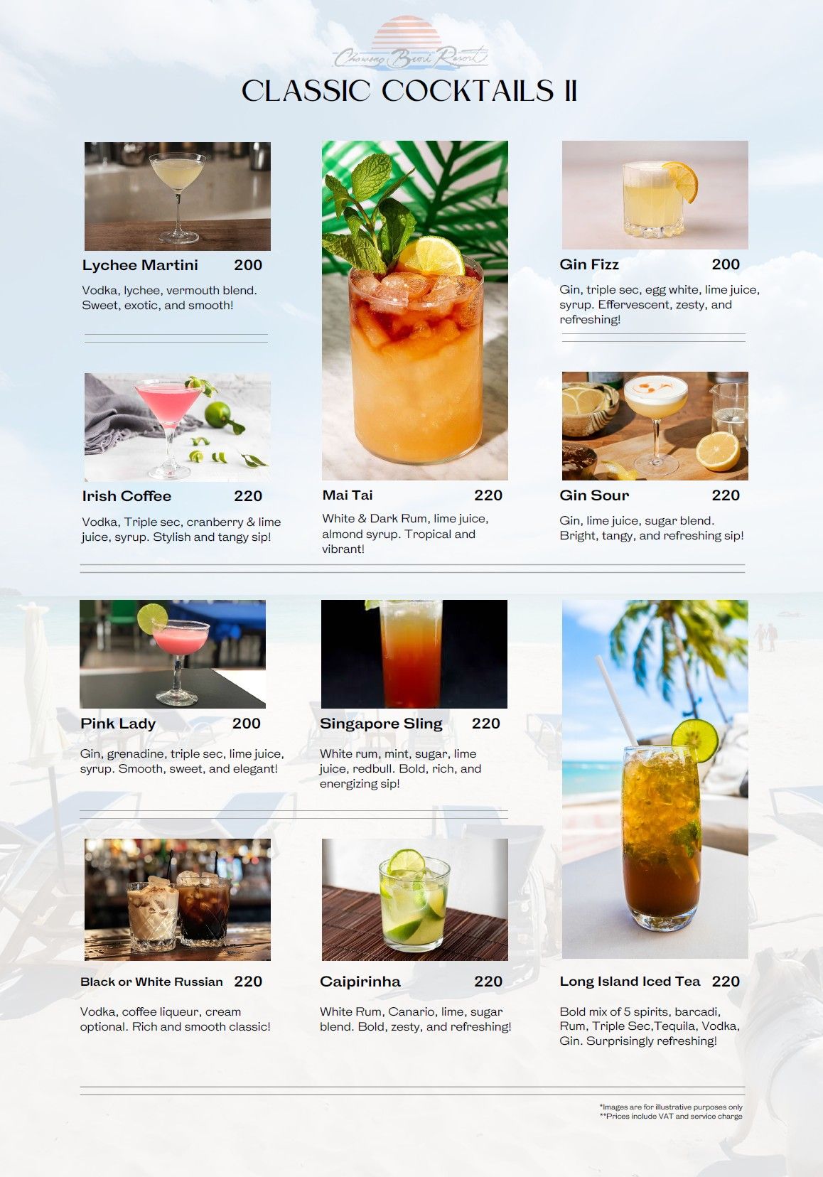 FIP Sunset Beach Party Menu